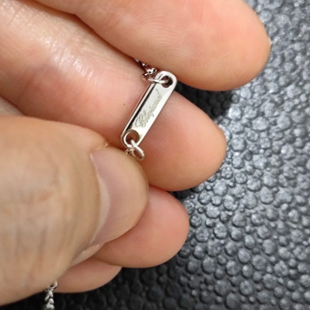 Chopard Silver Concentric Circle Diamond Accent Necklace - Picture 5 of 7